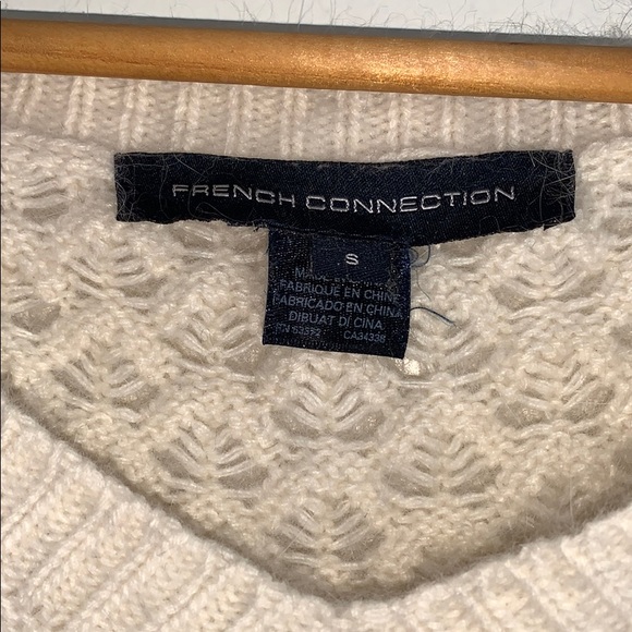 French Connection angora sweater in cream, small. - Picture 2 of 6